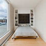 Lit escamotable blanc sur mesure ouvert